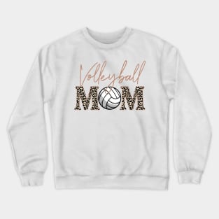 Bleached Volleyball Game Day Vibes Volleyball Mom Leopard Crewneck Sweatshirt